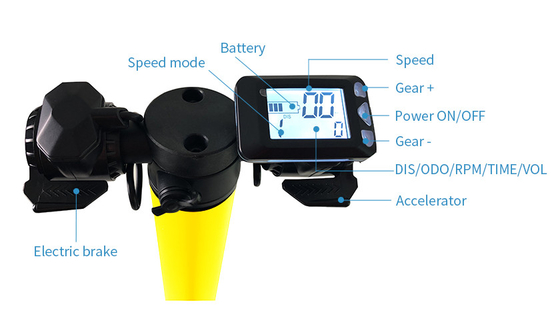 Yellow Color 2 Wheel Smart Electric Scooter 24km/h Max Speed Strong Structure