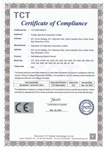 China Freego High-Tech Corporation Limited Co., Ltd. certification