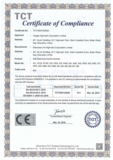China Freego High-Tech Corporation Limited Co., Ltd. certification
